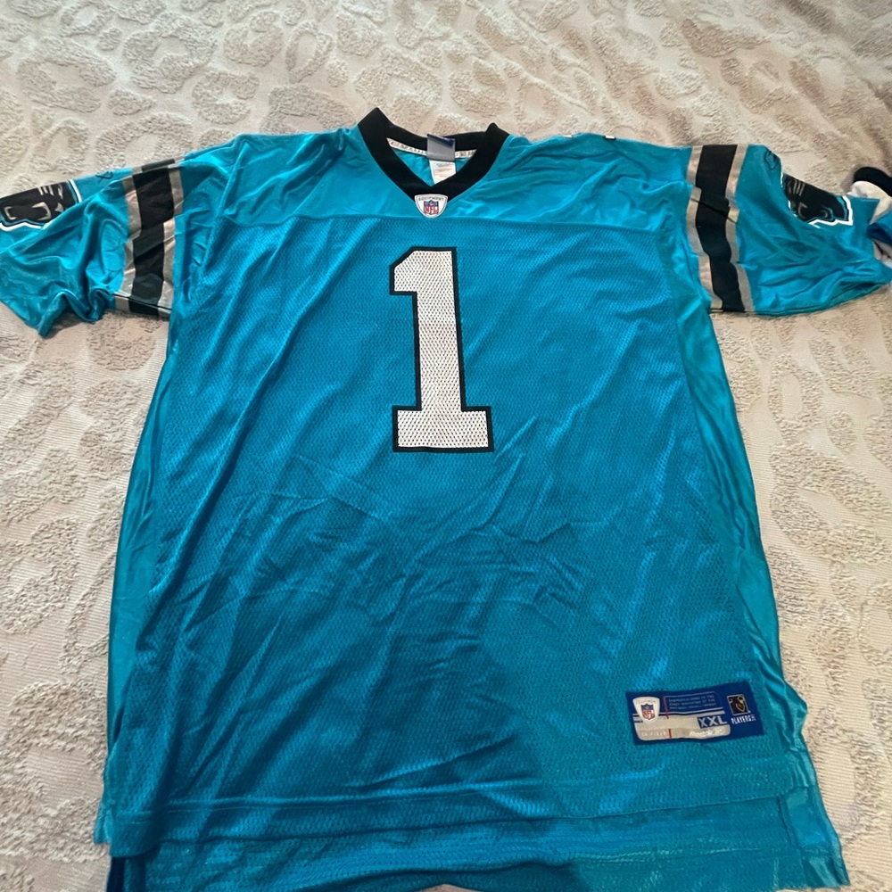 Cam Newton Alternate NFL Carolina Panthers jersey size XXL. Reebok